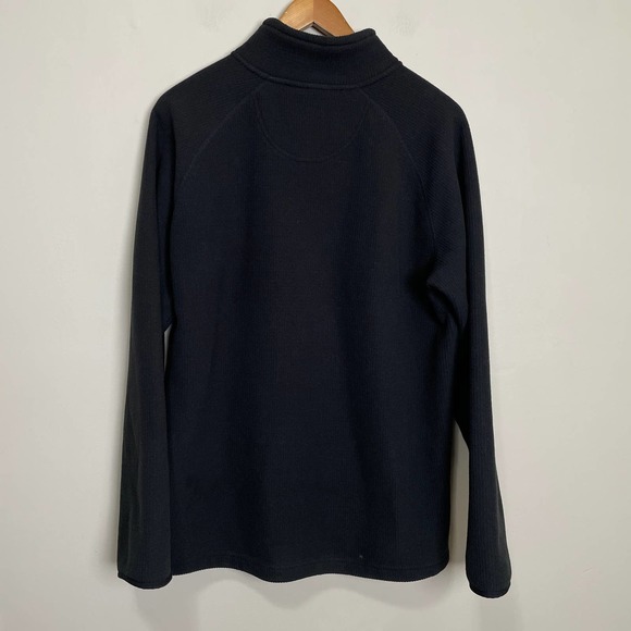North Face Half Zip Long Sleeve Fleece Ribbed Black L - Picture 2 of 8